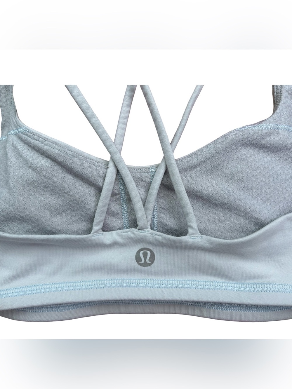 Lululemon Free to Be Sports Bra Strappy Light Blue Yoga Active Women's Sz 6 - Picture 10 of 10